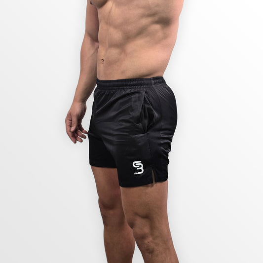 Crossbars Essential Black Mid-Length Shorts