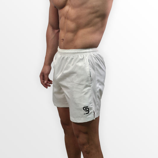 Crossbars Essential White Mid-Length Shorts