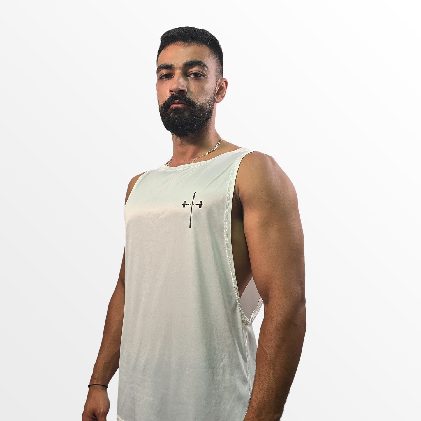 Power Within White Drop Armhole Tank