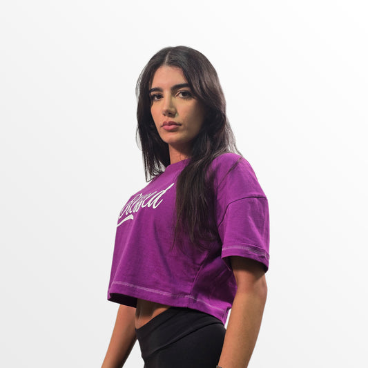 Power Within Purple Oversized Crop