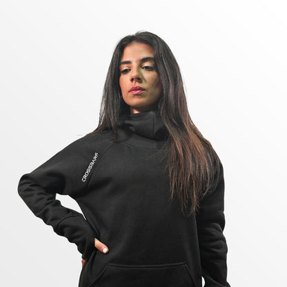 Essential Black Turtleneck Hoodie